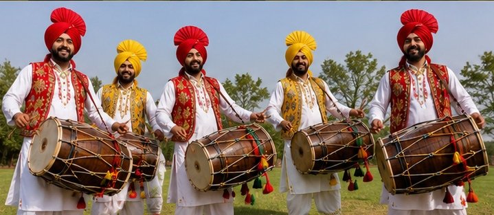 Punjabi dhol performers